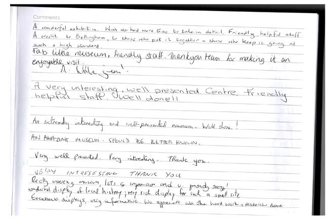 Comments in the Visitors Book