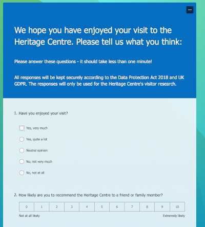 Our survey form
